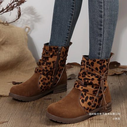 Autumn Fashion Women Round Toe Platform Wedges Comfortable Non-slip Ankle Boots Plus Size Shoes for Women 36-43 Women Footwear