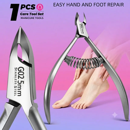 Professional stainless steel cuticle nippers, easily remove edge hangnails and cuticles, built-in spring labor-saving cutter,