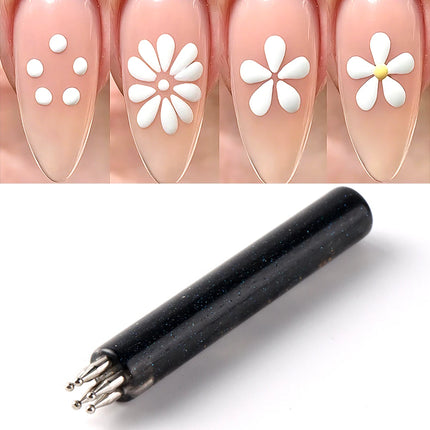 5 Point Nail Art Dotting Pen Ball Dotting Tools 5 Different Size Tips for Dots Flowers Mandalas Manicure Painting Pen Nail Tools