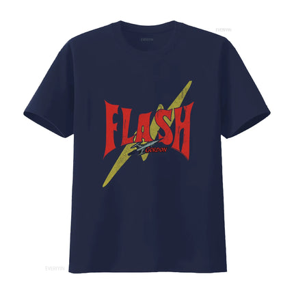 Flash Gordon T Shirt with Bold Lightning Bolt Design Perfect for Sci Fi Fans vintage Washed homme Stylish Slightly