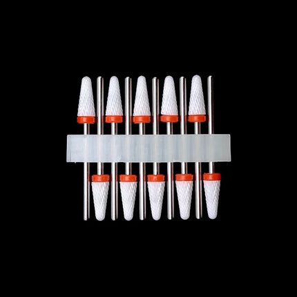 10 Ceramic Drill Bits, Milling Cutters, Rotating Nail Polish Grinding Machine Accessories, Overflow Removal Tool Accessories
