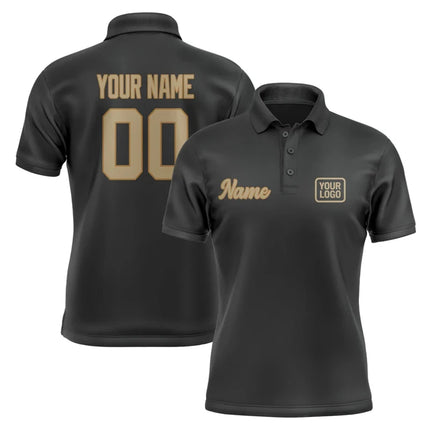 Personalized DIY Black Polo Shirts Customized Name Team Name Logo Number Team Uniforms Loose Darts Bowling Billiards Golf Tops