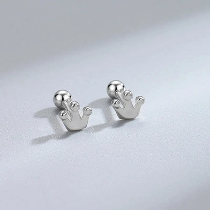 Silver Color Simple Small Rose Star Stud Earrings Tragus Cartilage for Women Hypoallergenic Daily Wear Ear Piercing Jewelry Gift