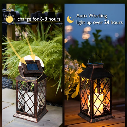 1 PC Solar Lantern Candle Lamp Outdoor Waterproof LED Lights for Garden Decorative Lighting Pathway Lighting