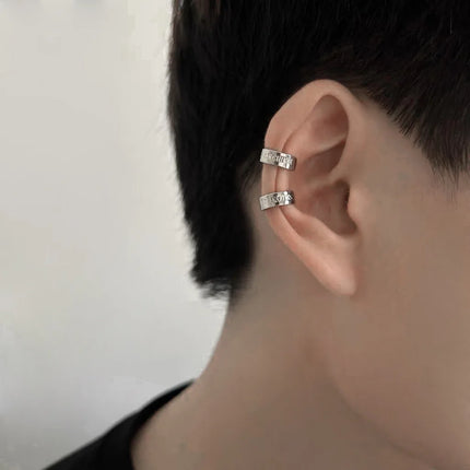 1 PC Korean Punk Stainless Steel No Pierced Pop Ear Clip Earrings for Men Women Trend Jewelry Party Gift