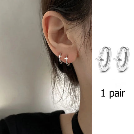 VENTFILLE 925 Sterling Silver Geometry Hoop Earring for Women Minimalism Classic Office Versatile Fashion Jewelry Gift Dropship