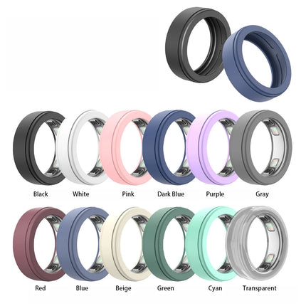Silicone Ring Cover for Oura Ring 5, Anti-Scratch Elastic Protector, Supports Charging with Cover On, Size for S/M