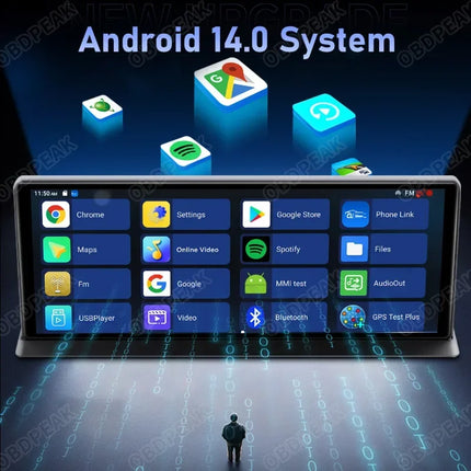 K60 Pro Rearview DVR Android 14 DashCam Wireless CarPlay Android Auto Dual Lens 1080P Video Recorder GPS Navigation WIFI Reverse