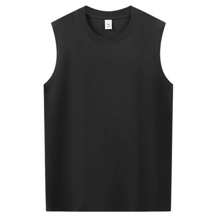 220g Customize Your custom Adult Sleeveless Cotton Men Vest Tshirt Tops Fashion Summer Trend DIY Tee Man Streetwear Men Clothing