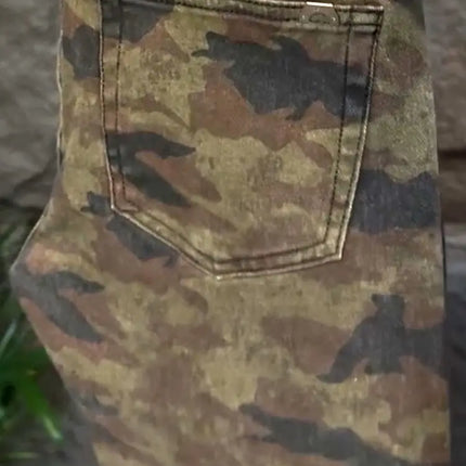 Jeans Men Italy Luxury Washed Men's Camouflage Jeans Slim-fit Straight-leg Pants 2026 New High-end Fashion Casual Long Pants