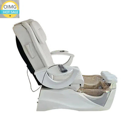 Customized Foreign Sofa Chair Manicure Foot Bath Gray Pedicure Chair with White Ceramic Basin
