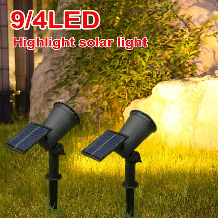 9/4 LED Solar LED Light Spotlights Outdoor IP65 Waterproof Lights Brightness Adjustable for Garden Backyard Driveway Patio Decor