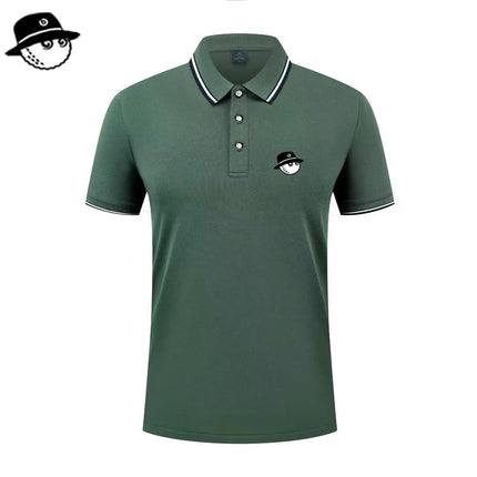 Men Summer Fashion Slim Fit Sport Short Sleeve 100% Polyester Polo Shirt Fake Pocket Decoration Casual Sport Golf Polo Shirt