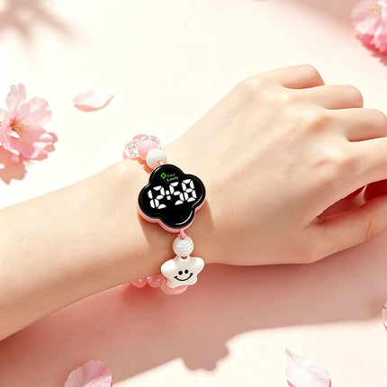 Macaron Beaded Cute Bracelet Watch for Girls New High-Appeal Colorful Bead Creative Children Watches Sweet Kids Gift Wristwatch