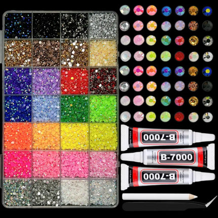 1Box/1Set Hot Selling Flash Nail Rhinestones Bedazzling Kit 3mm Multi-style Colorful Resin Nail Diamond Jewelry DIY Nails Parts