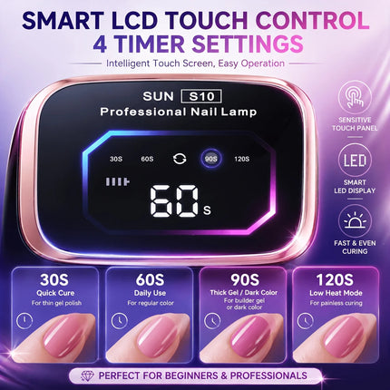 Rechargeable UV LED Nail Lamp Professional Cordless Gel Polish Drying Lamp For Manicure With Nail Care Tool Kit as Gift