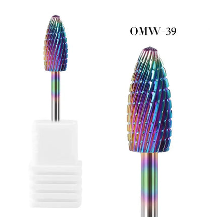 20 Types Tungsten Blue Rainbow Carbide Nail Drill Bit Electric Nail Mills Cutter For Manicure Machine Nail Files Accessories