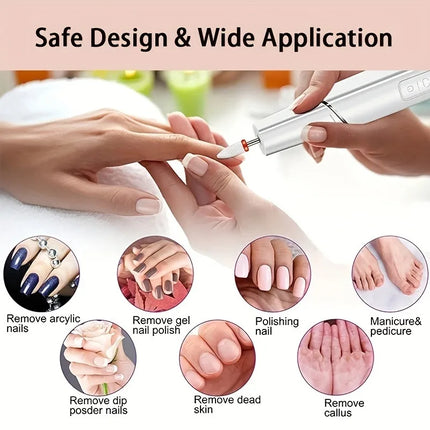 5pcs Ceramic Nail File Drill Bit, Suitable for Removing Gel and Cuticle, Nail Polishing, Professional Nail Tool