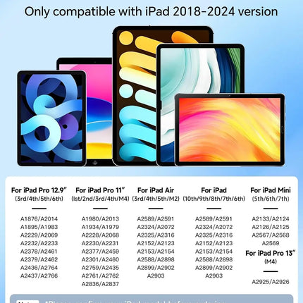 Stylus Pen Palm Rejection & Tilt Magnetic for iPad 2018-2025 iPad Pen 9./8./7./6 Gen, Air 3/4, Mini 5/6, Pro11 12.9 Inch 3./4./5