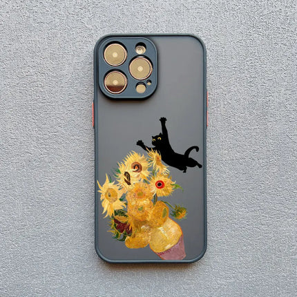 Cute Cartoon Dog Cat Phone Case For iPhone 17 16 15 11 12 14 13 Pro Max Mini X XS XR 7 Plus 17E Shockproof Matte Cover Fundas