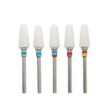 5 PCS Ceramics Nail Drill Bits Conical Tip For Manicure Drill Rotating Polishing Machine Cutter Remove Gel Acrylic Accessories