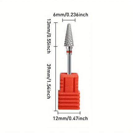 5 pcs Tungsten Carbide Nail Art Drill Bits for Removing Acrylic and Gel, 3/32 Inch Nail Art Tools for Nail Salon and Home Use