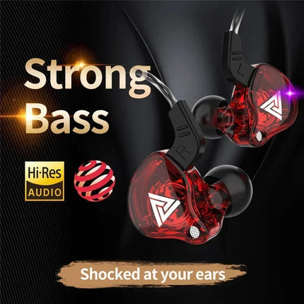 Original QKZ AK6 In Ear Earphone 6 Dynamic Driver Unit Headphone With Mic Stereo Sports HIFI Subwoofer Headset - product imag