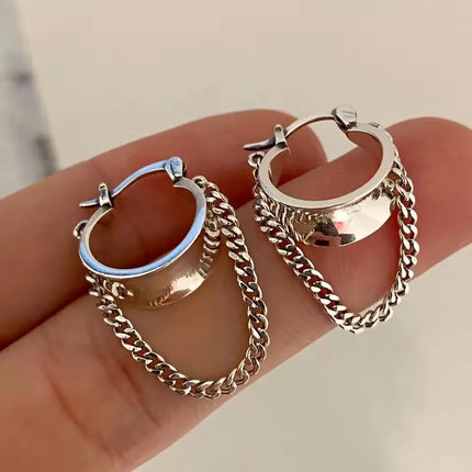 VENTFILLE 925 Sterling Silver Geometry Hoop Earring for Women Minimalism Classic Office Versatile Fashion Jewelry Gift Dropship