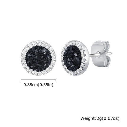 Hip Hop Broken Zircon Stud Earrings for Men Boys,Anti Allergy Round Small Metal Earrings,Rock Punk Jewelry Gifts