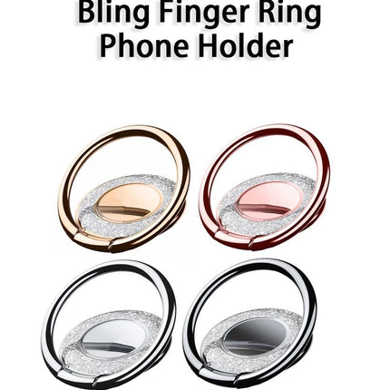 Fashion Bling Finger Ring Phone Holder Back Sticker Stand Mobile Phone Accessories Portable Ring Bracket for Xiaomi iPhone 14 15