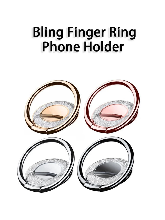 Fashion Bling Finger Ring Phone Holder Back Sticker Stand Mobile Phone Accessories Portable Ring Bracket for Xiaomi iPhone 14 15