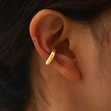 Statement Hollow Ear Bone Clamp for Women Girls,Gold Color Stainless Steel Fake Piercing C-shaped Ear Bone Clip,Fashion Jewelry