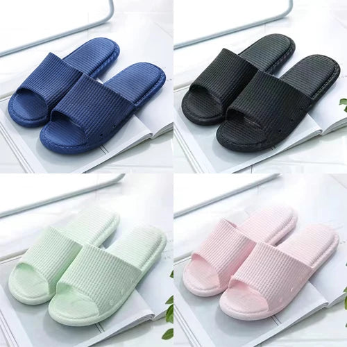 New Men's Slippers Black And White Striped Soft EVA Flip Flops Couple 38-50 House Sandals for Men Size 48 Summer Beach Slippers