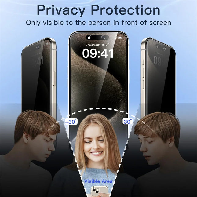 1~4PCS Anti-Spy Glass For iPhone 18 17 16 15 14 13 Pro Max Privacy Screen Protector & Camera Film For iPhone 15 12 11 Pr