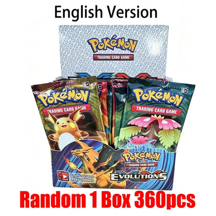 360pcs Pokemon Cards Evolutions Battle Style Booster Box Trading Card Game TCG Children Collectible Pokemon Cards Toy