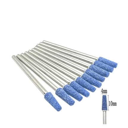 10pcs/set Corundum Nail Drill Bits 3/32" Rotary Ceramic Stone Burr Cutters for Manicure Nails Accessories Tool
