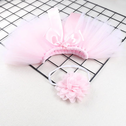 Cute Princess Newborn Outfit Infant Suit Headband Set Tutu Skirt Baby Girl Summer Dress Costume Photography Props Accessories-HD
