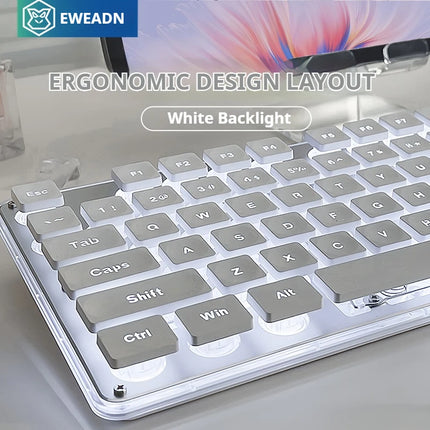 EWEADN V3 wireless Silent Office keyboard and mouse set,104 Keys Full Size with Pudding Keycaps, for Games and - product imag