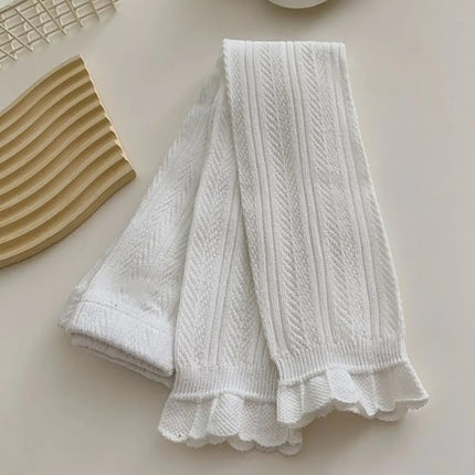 Warm Girls Leggings Solid Color Cotton Baby Leggings Lace Flower Skinny Pants Girl Pants Kids Children Trousers 2-4 Years Old