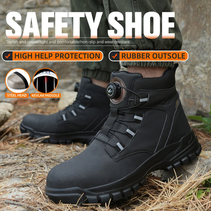 Rotating Button Work Shoes for Men Anti Puncture Protective Boots Sneakers Waterproof Work Safety - product view 2