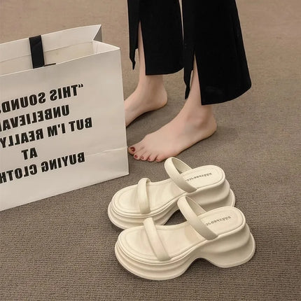 Women's Slippers Fashion Thick-soled Casual Sandals 2025 Summer New Beach Slippers for Women Platform Sandals Sandalias De Mujer