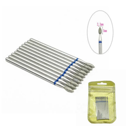 10pcs Nail Milling Cutter Set Diamond Stone Electric Manicure Drills Nail Drill Cuticle Clean Bits Burr Accessories Nail Art