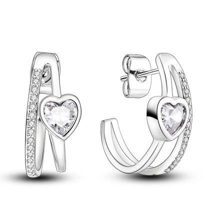 925 Sterling Silver Star Moon Heart Shape Earrings Jewelry Versatile Hoop Earrings For Women Jewelry Fine Birthday Party Gifts