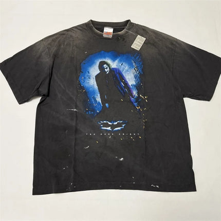 SAINT Mxxxxxx T-Shirts Men Women 1:1 Best Quality Anime Character Print Black Washed Oversized Short Sleeve