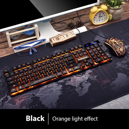 KM320 Keyboard And Mouse Set Waterproof Luminous Game Backlit Keyboard - product image from BSM MART