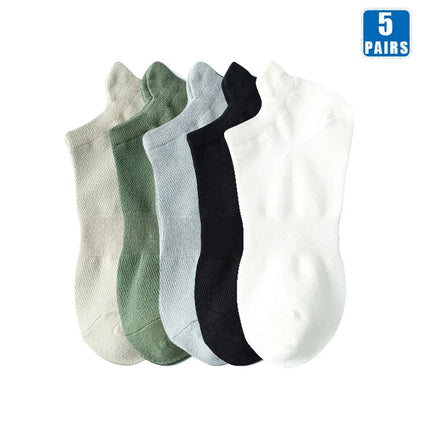 5 Pairs Women Cotton Socks Short Crew Ankle High Quality Breathable Summer Compression Casual Fashion Low-Cut Sock for Female