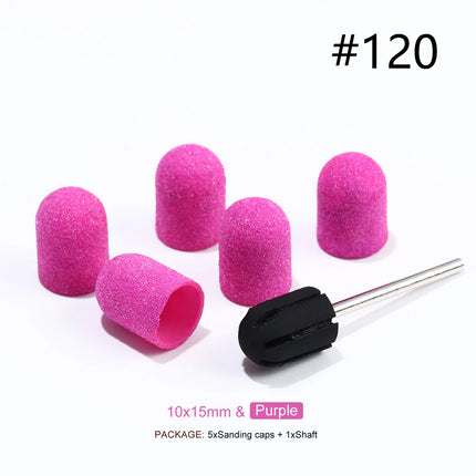 2 Size Sanding bands Block Cap Professional Pedicure Foot Care Tool Grit Nail Sanding Caps Electric Nail Drill cutters With Gift