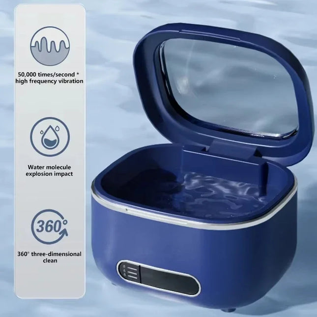 Lenovo Ultrasonic Cleaning Machine 3Speed Timed Deep Cleaning USB Charging Jewelry Cleaner Dentures Retainer Mouth Guard Aligner