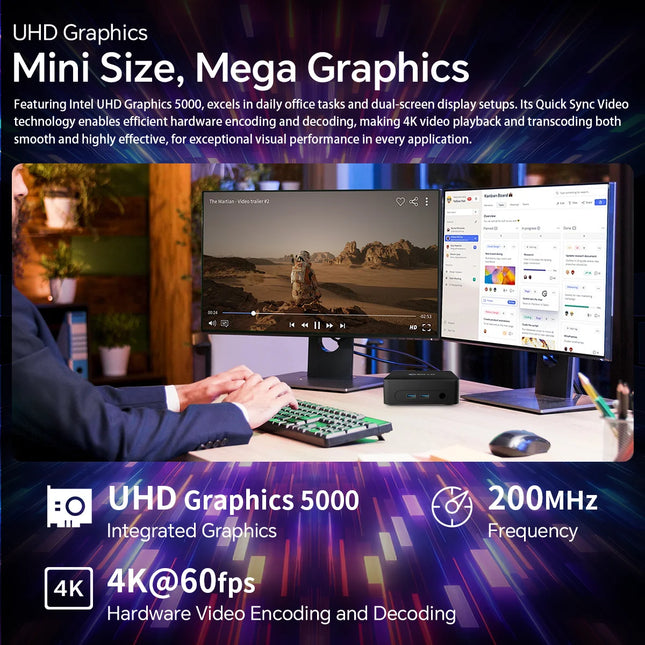SOYO Mini PC Y5 AIR Intel Core I5 4250U 8GB RAM 128GB Storage Windows 11 Pro WiFi Bluetooth 4.2 Office - product image 2