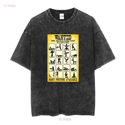 Wanted Kamasutra Position  White Men T Shirt D403 vintage Washed Stylish Slightly graphic fashion Comfortable designer clothes